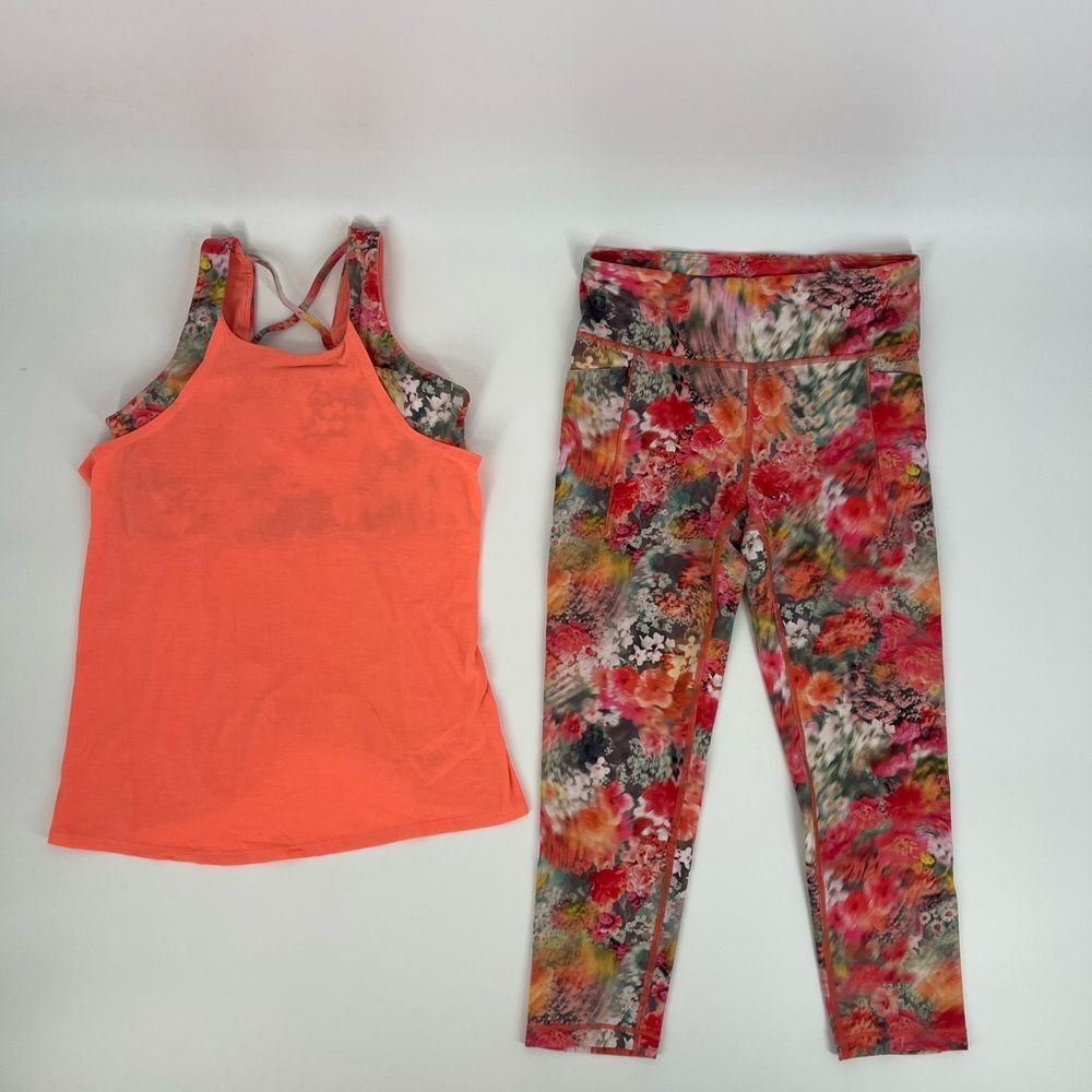 Athleta Girl Orange floral Outfit